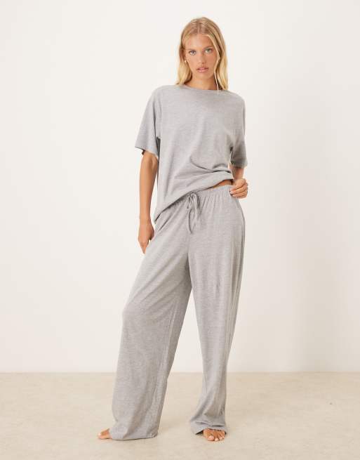 ASOS DESIGN mix & match cotton pajama pants in gray