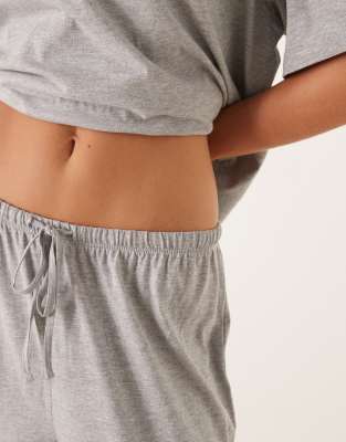 Asos Design Mix & Match Cotton Pajama Pants In Gray
