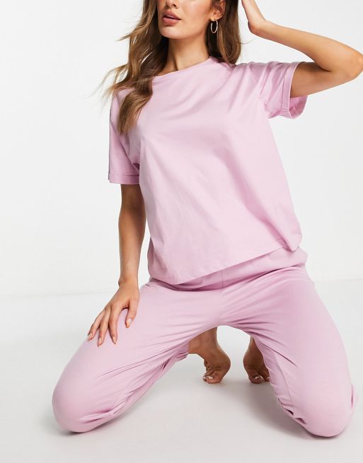 ASOS DESIGN mix & match cotton pajama shorts in pink - PINK