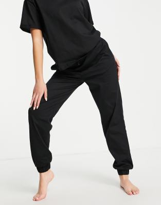 ASOS DESIGN mix & match cotton pyjama jogger in black - BLACK - ASOS Price Checker