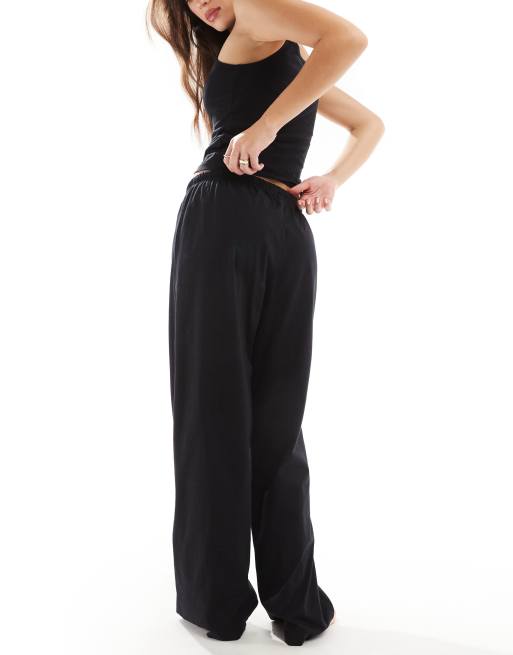 ASOS DESIGN mix & match cotton pyjama pants in black, 3 of 4