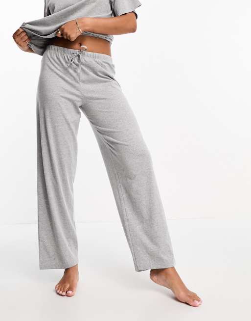 ASOS DESIGN mix match cotton pyjama pants in grey marl ASOS