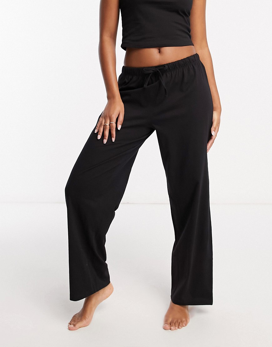 ASOS DESIGN mix & match cotton pyjama trouser in black