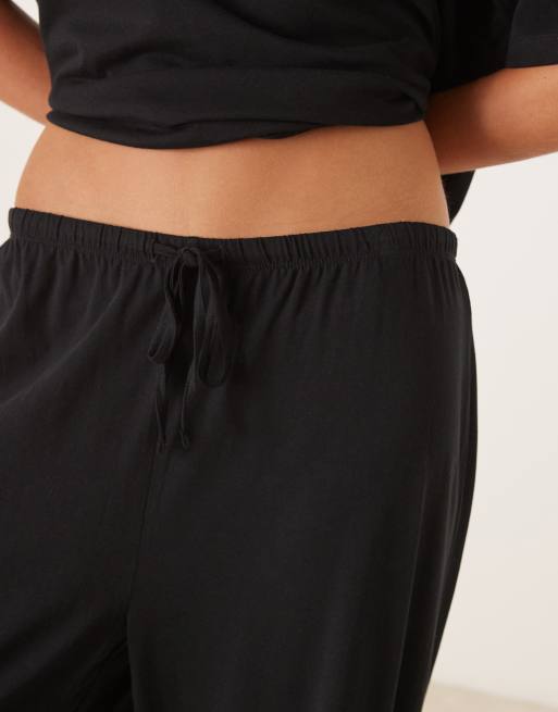 ASOS DESIGN mix & match cotton pyjama trouser in black, 2 of 4
