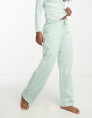ASOS DESIGN mix & match cotton pyjama trouser in sage