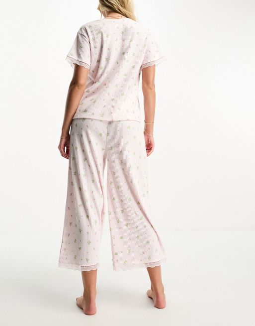 Pajamas Set With Culotte, Silk Pajamas Set, Silk Culotte