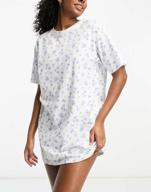 ASOS DESIGN ditsy floral traditional pyjama set in 100% modal