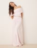 ASOS DESIGN mix & match ruched off the shoulder top in pastel pink