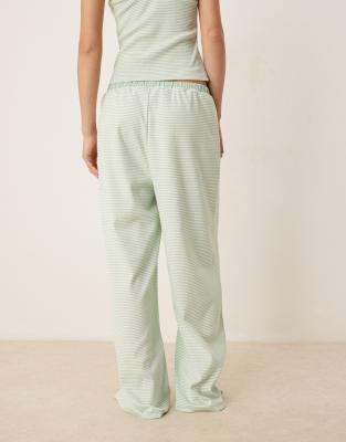 Asos Design Mix & Match Frill Pajama Pants In Green