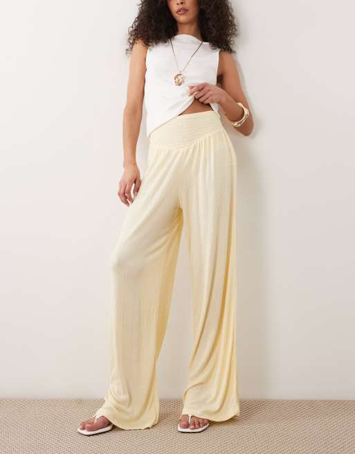 ASOS DESIGN – Set in Buttergelb mit Knitterstruktur, 4 von 4