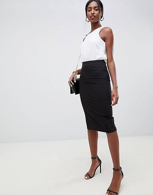 ASOS DESIGN mix & match high waisted pencil skirt with split | ASOS