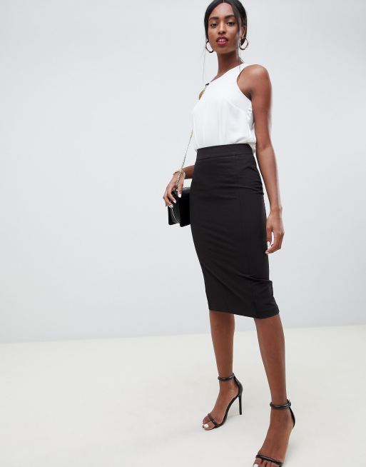 ASOS DESIGN mix & match high waisted pencil skirt with split | ASOS