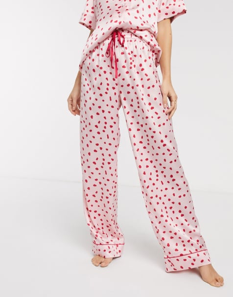 ASOS DESIGN – Mix-&-Match – Hose aus Satin mit Tupfenprint