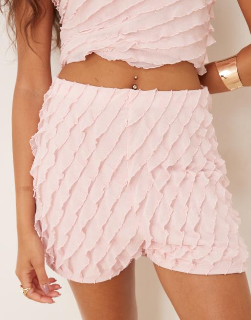 ASOS DESIGN – Mix & Match – Hotpants in Babyrosa mit Rüschen, 3 von 5
