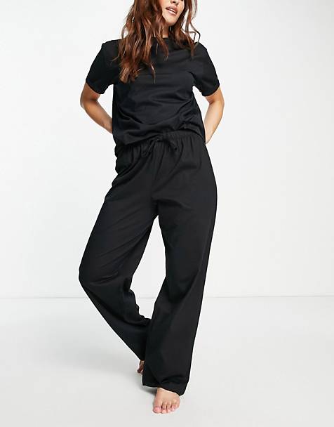 Womens Clothing Nightwear and sleepwear Pyjamas ASOS Asos Design Curve Mix & Match Cotton Pyjama Cami in Black 