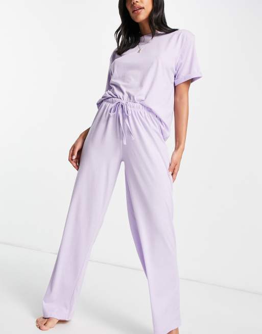 ASOS DESIGN mix & match pyjama set in lilac, 2 of 6