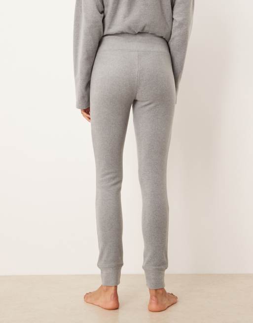 ASOS DESIGN - Mix & Match - Leggings da casa leggeri in pile grigio chiaro, 4 di 4
