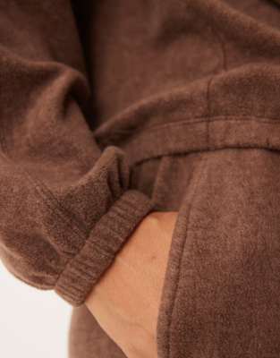 Asos Design Mix & Match Lightweight Fleece Oversized Hoodie In Brown