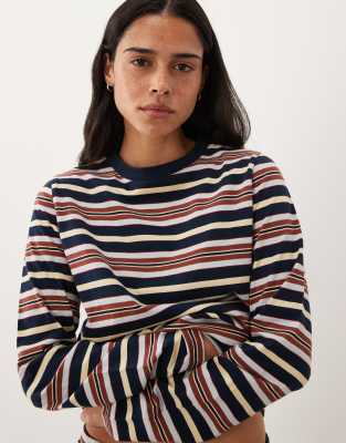 Asos Design Mix & Match Long Sleeve Pajama Top In Multi