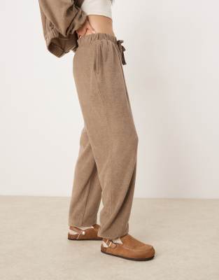 ASOS DESIGN lounge mix & match fleece sweatpants in brown
