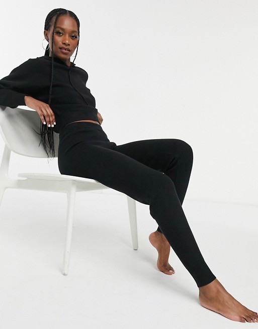 ASOS DESIGN mix & match lounge premium knitted jogger in black
