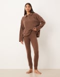 [ASOS DESIGN] ASOS DESIGN Mix & Match lounge lightweight fleece leggings in chocolate brown L Chocolate brown