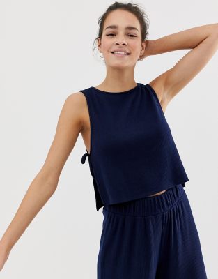 asos navy top