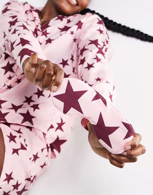 ASOS DESIGN - Mix & Match - Masque de nuit motif étoiles en modal - Rose