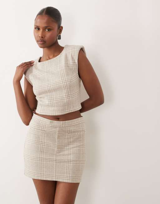 ASOS DESIGN - Mix & Match - Completo spazzolato color crema a spina di pesce, 4 di 4