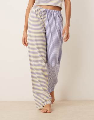 Asos Design Mix & Match Mixed Stripes Pajama Pants In Multi