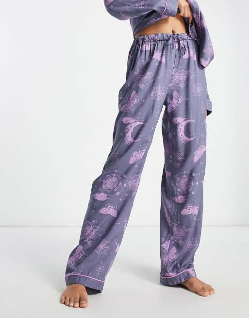 ASOS DESIGN mix match modal astrology pajama pants in blue ASOS