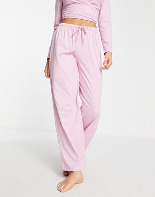 ASOS DESIGN mix & match cotton pyjama trouser in pink - PINK