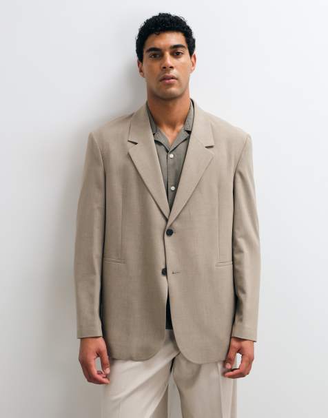 ASOS DESIGN mix & match oversized suit jacket in beige - view 1