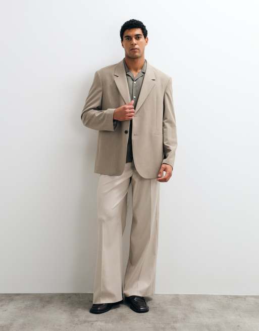 ASOS DESIGN mix & match oversize'owa marynarka garniturowa w kolorze beżowym, 2 z 5