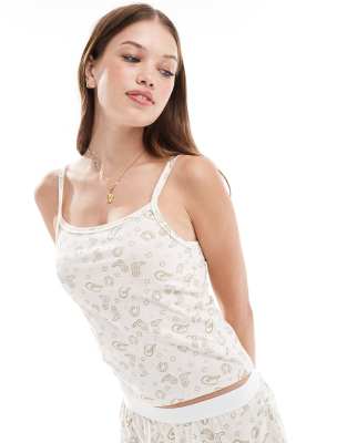 Asos Design Mix & Match Pajama Cami In Neutral