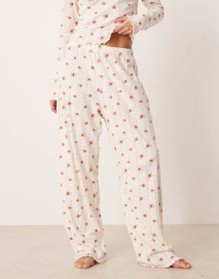 Asos Design Mix & Match Pajama Pants In White