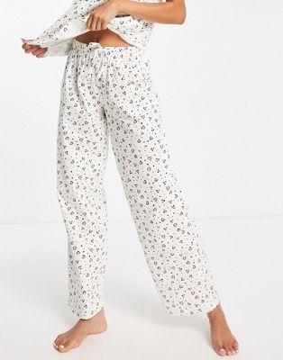 ASOS DESIGN - Mix & Match - Pantalon de pyjama à petits cœurs - Crème