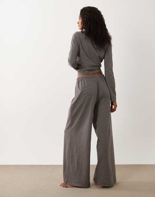 ASOS DESIGN - Mix & Match - Pantalon de pyjama à rayures - Marron, 3 de 5