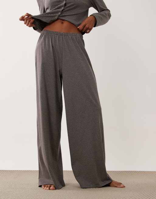 ASOS DESIGN - Mix & Match - Pantalon de pyjama à rayures - Marron, 4 de 5