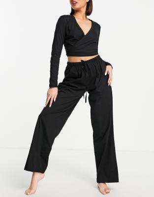 ASOS DESIGN - Mix & match - Pantalon de pyjama en coton biologique - Noir | ASOS