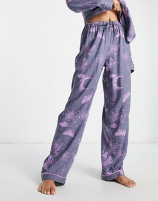 ASOS DESIGN mix & match modal astrology pyjama trouser in blue - ASOS Price Checker