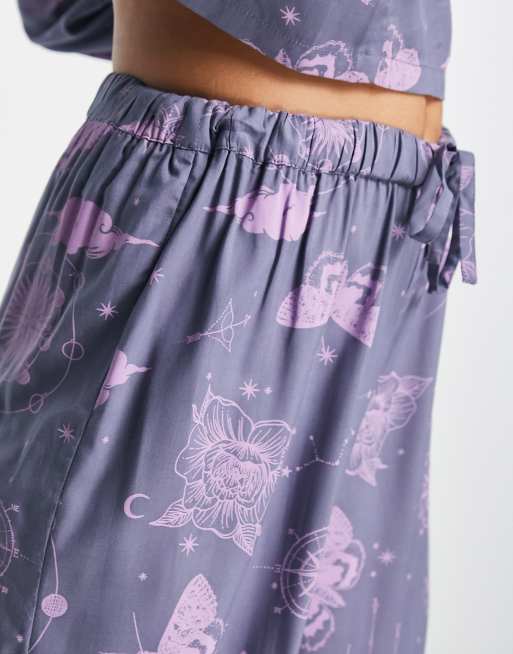 ASOS DESIGN - Mix & Match - Pantalon de pyjama en modal à motif astrologie - Bleu, 4 de 4
