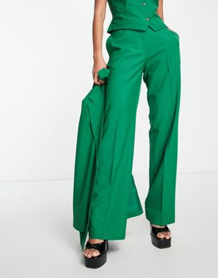 ASOS DESIGN - Mix & Match - Pantalon de tailleur droit slim - Vert | ASOS