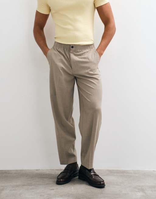ASOS DESIGN Mix & Match pantalone da abito oversize affusolato con vita elasticizzata grigio, 2 di 5