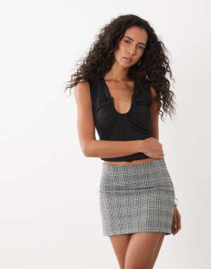 ASOS DESIGN mix & match pelmet mini skirt in mono check