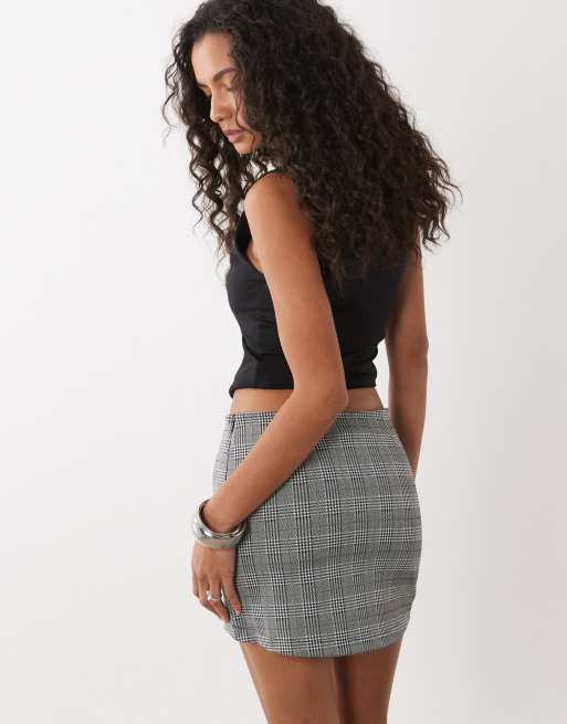 ASOS DESIGN mix & match pelmet mini skirt in mono check, 5 of 5