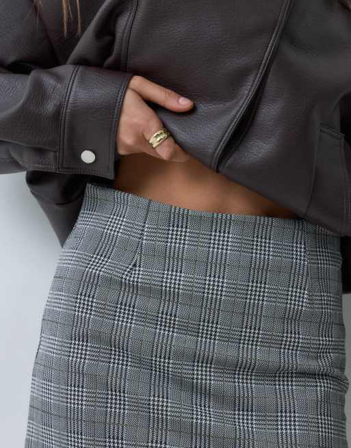 ASOS DESIGN mix & match pelmet mininederdel i sort-hvidt tern, 3 af 5