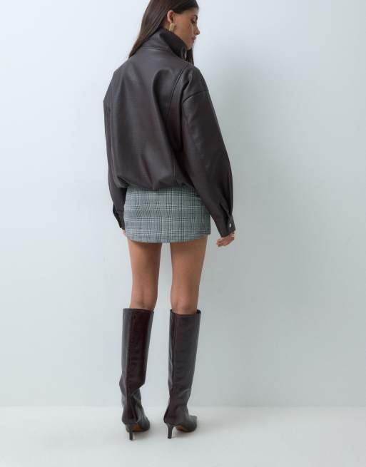 ASOS DESIGN mix & match pelmet mininederdel i sort-hvidt tern, 5 af 5