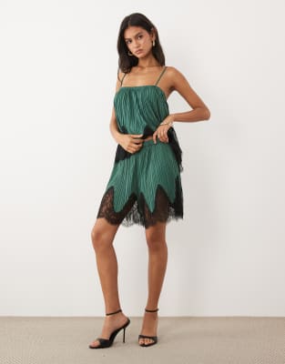 Asos Design Mix & Match Plisse Shorts In Green