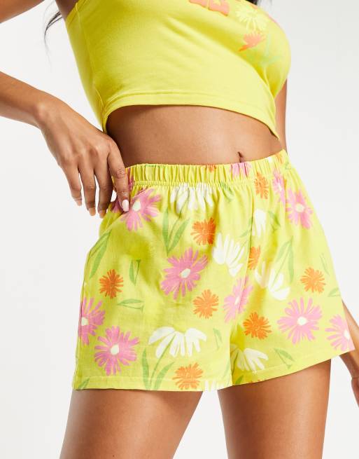 Asos yellow shorts best sale